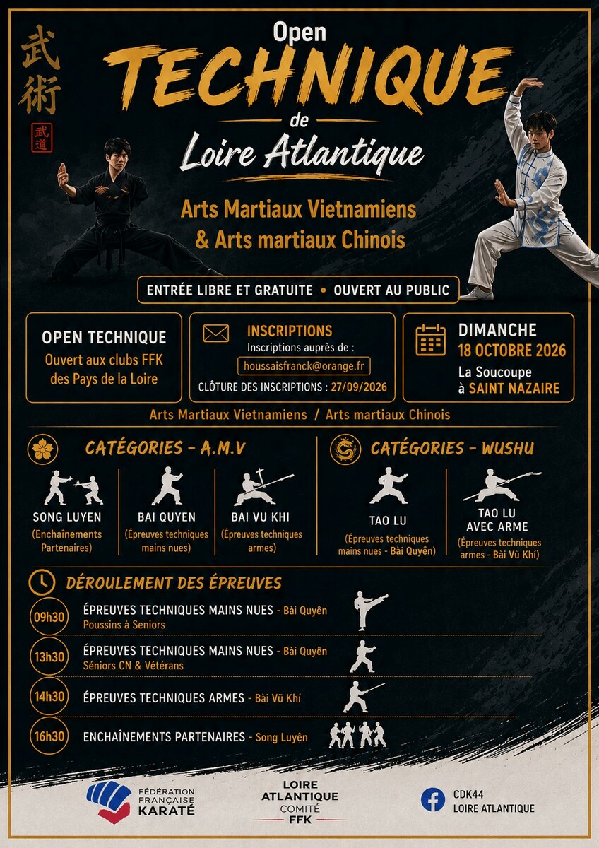 Open interdépartemental technique des Arts Martiaux Vietnamiens et Chinois.