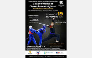 Coupe enfants et Championnat régional d’arts martiaux vietnamiens de Pupilles à séniors : technique et combat