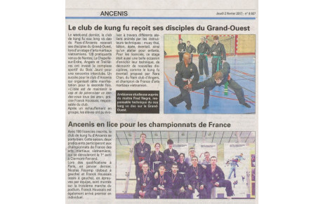 Article dans la presse (l'écho d'Ancenis)