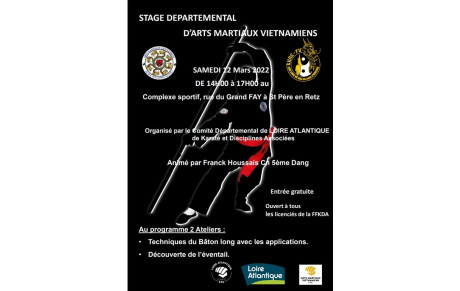 Stage départemental d'Arts Martiaux Vietnamiens le 12 mars 2022