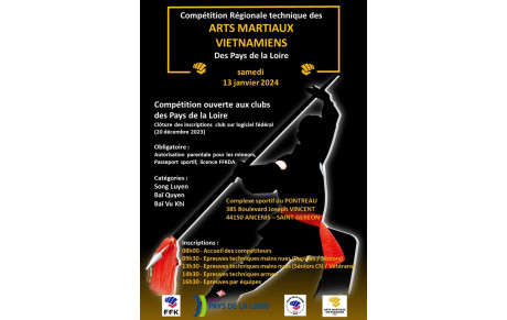Compétition régionale technique des Arts Martiaux Vietnamiens.