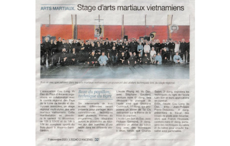 Stage d'Arts Martiaux Vietnamiens